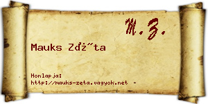Mauks Zéta névjegykártya